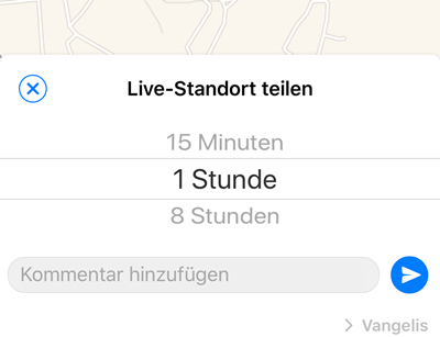 Live-Standort teilen mit iPhone