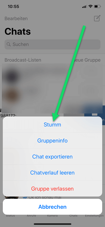 WhatsApp Gruppe Stumm Schalten