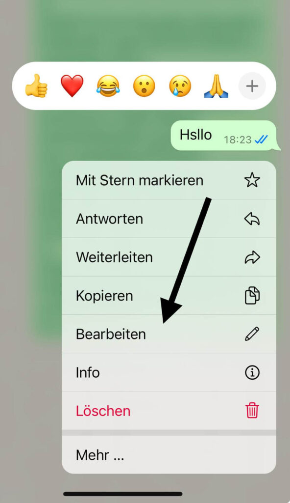 WhatsApp Nachrichten bearbeiten