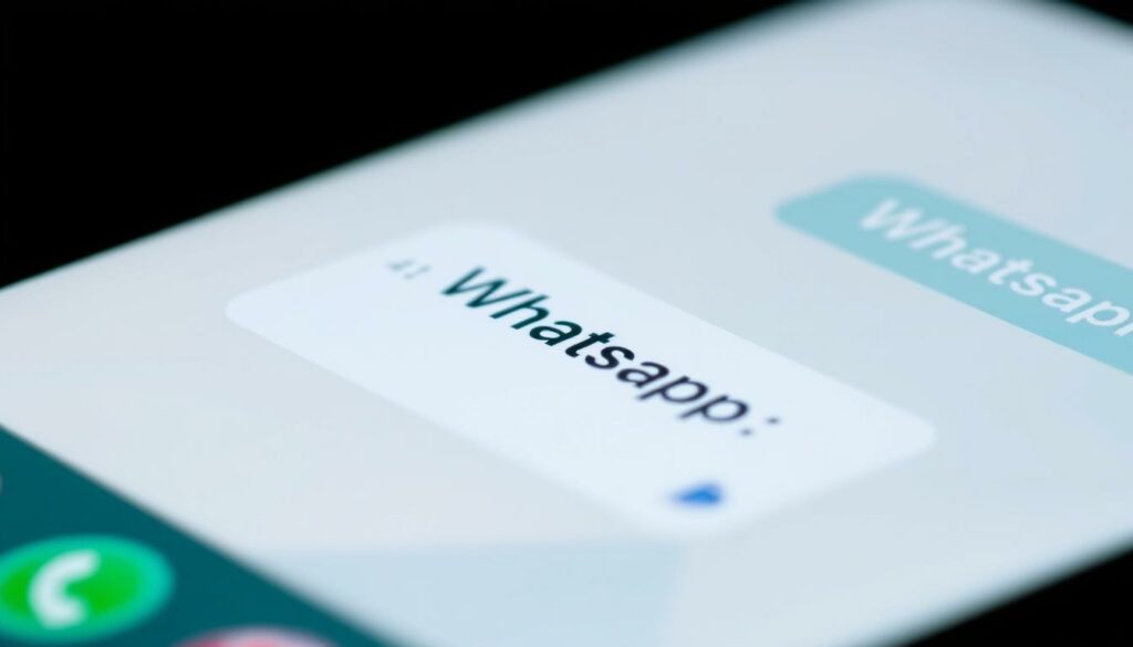 A close-up view of a smartphone screen showing the WhatsApp user interface. The screen displays a chat window with a focused view on the text input field. The cursor is blinking, indicating user interaction. The text input field has a clean, minimal design with a clear, easy-to-read font. Surrounding the text input field are other WhatsApp interface elements, such as the message send button and the attachment icons, all rendered in a soft, muted color palette. The image is well-lit, with a slight hint of depth of field, creating a sense of depth and focus on the central text input element. The overall atmosphere is one of simplicity, functionality, and user-friendliness, reflecting the purpose of adjusting the text size in the WhatsApp messaging app.