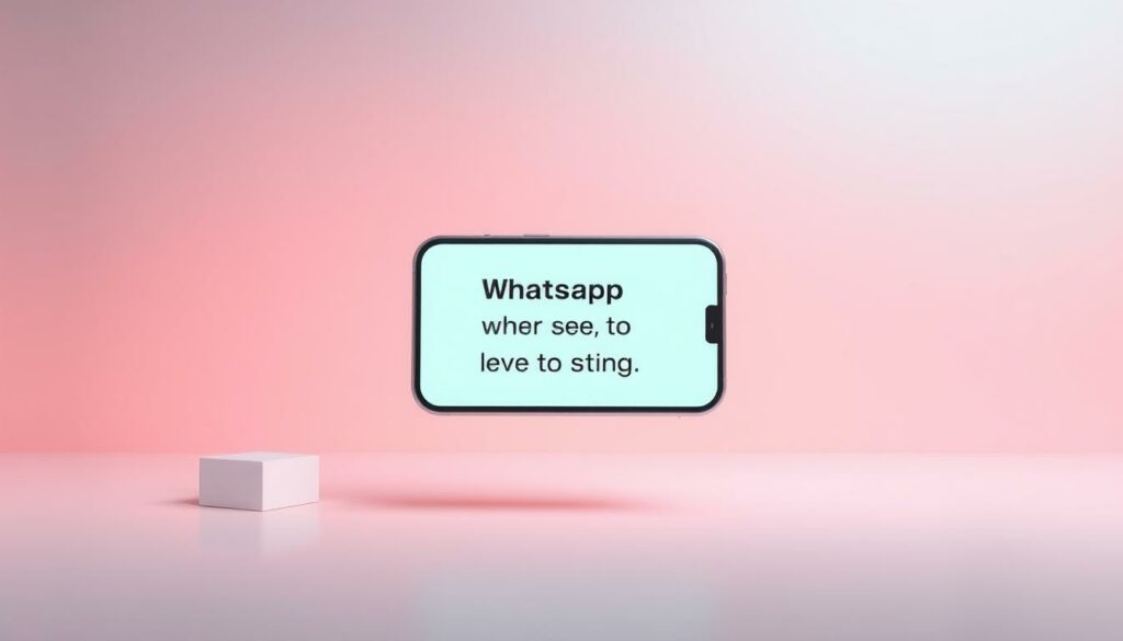 A high-quality digital illustration showcasing the WhatsApp text formatting features. The foreground depicts the WhatsApp messaging interface with a conversation panel displaying formatted text, including bold, italic, and strikethrough styles. The middle ground features a floating smartphone displaying the WhatsApp app, surrounded by abstract geometric shapes and a soft, diffused lighting setup. The background is a minimalist, pastel-toned gradient that creates a clean, modern aesthetic. The overall composition conveys a sense of simplicity, functionality, and platform-specific formatting capabilities within the WhatsApp messaging experience.