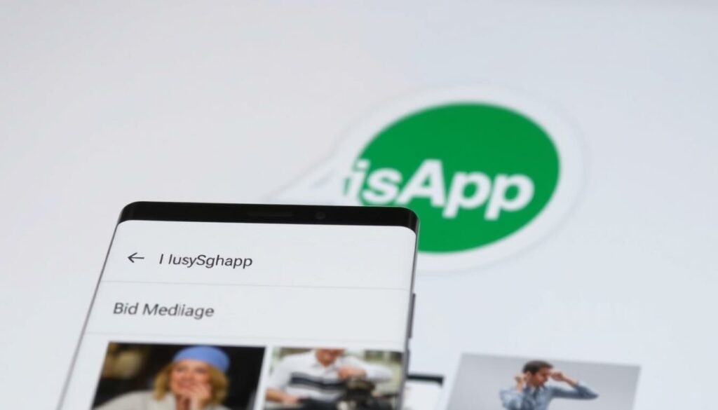 A high-resolution, detailed image of the WhatsApp gallery settings interface, showcasing the options to display or hide media files. The interface is displayed against a soft, blurred background, with a clean and modern aesthetic. The foreground features the gallery settings menu with clear icons and labels, allowing the user to easily understand the options available. The middle ground includes the WhatsApp logo and branding, creating a strong visual association with the app. The overall mood is one of simplicity, functionality, and attention to detail, reflecting the user-friendly nature of the WhatsApp application.