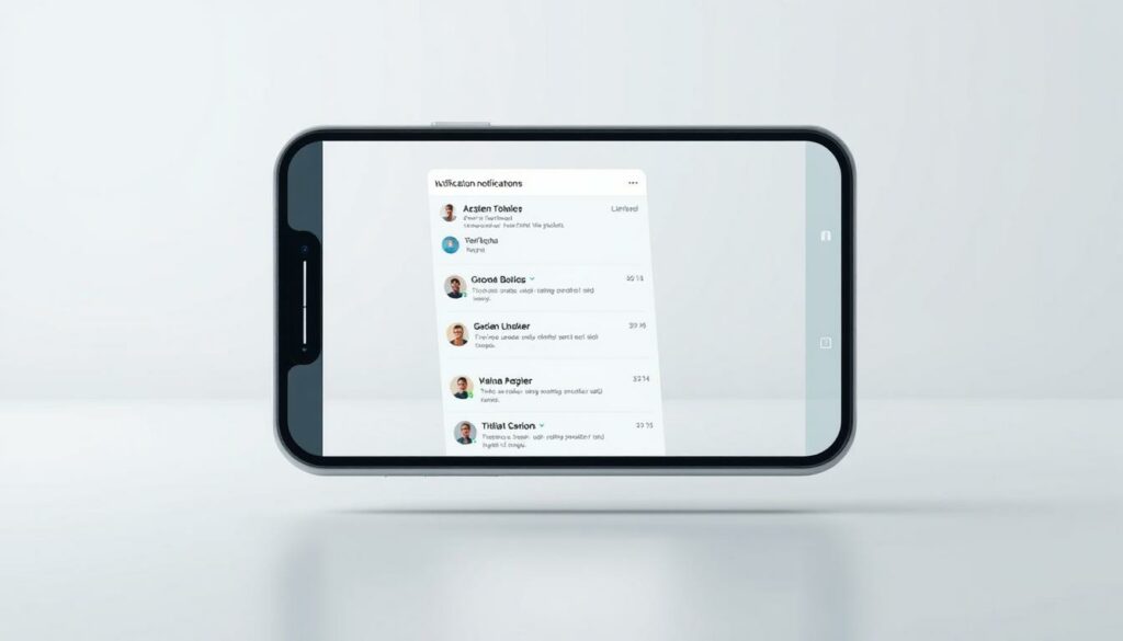 A minimalist and visually appealing illustration of "Notification Management Tips", featuring a sleek smartphone display with a clean and organized notification panel. The screen should convey a sense of control and efficiency, with subtle design elements that suggest the topic of managing notifications. The background should be a soft, neutral tone that complements the on-screen elements, creating a calming and professional atmosphere. The lighting should be soft and diffused, with a slight hint of directional light to add depth and dimension to the scene. The camera angle should be slightly elevated, providing a clear and unobstructed view of the smartphone display.